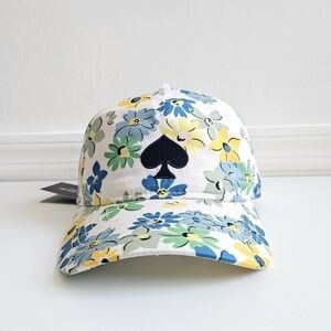 New Kate Spade New York Printed Floral French Cream Baseball Hat/Cap NWT
